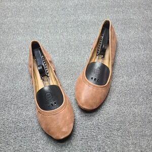 Lucky Brand Emmie Women Tan Leather Ballet Flats Shoes Size 9.5